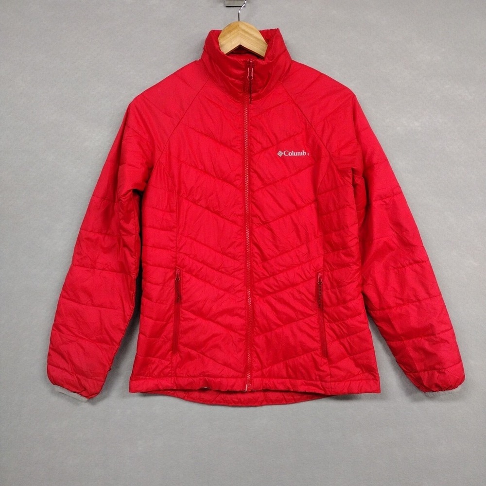Columbia Interchange Omni Heat Women's Small Lightweight Puffer Jacket Red READ